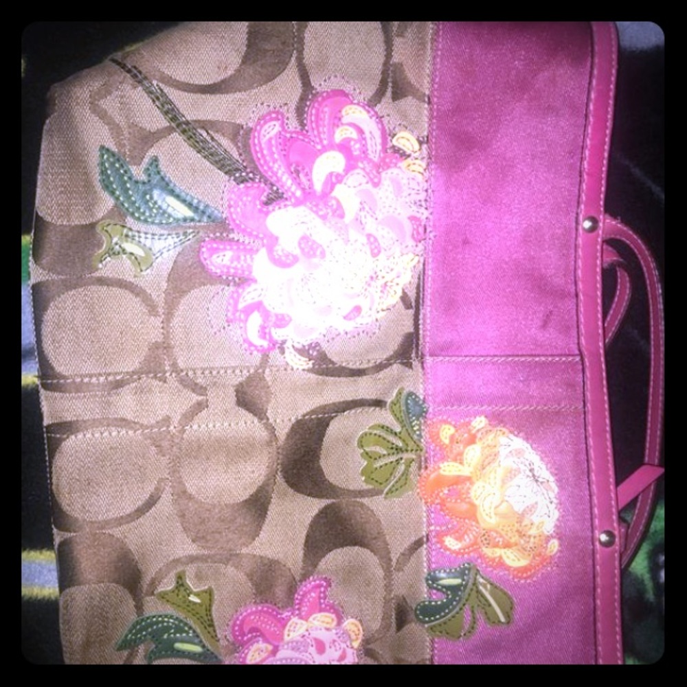 Pink and Golden Coach Bag